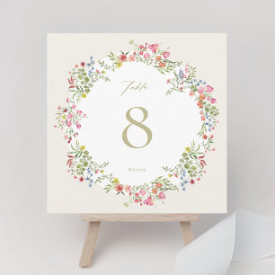 carré 5 x 5 arche fleurie Mariage Numéro de tablea