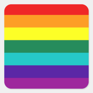 Carré 7 Stripes Rainbow Gay Pride Flag Sticker