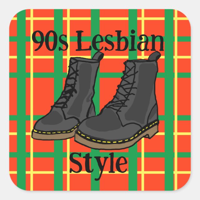 Carré 90s Lesbian Style Sticker (Devant)