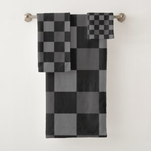 Carré à carreaux noir et gris à plaid