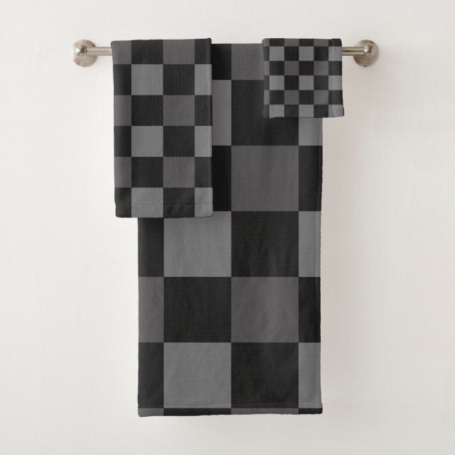 Carré à carreaux noir et gris à plaid (En situation)