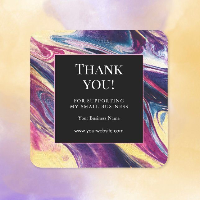 Carré Abstract Purple Swirl Business Sticker (Créateur téléchargé)
