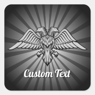 Carré Aigle gris avec Sticker à deux têtes