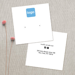 Carré Ajouter Logo Stud oreille Carte d'affichage