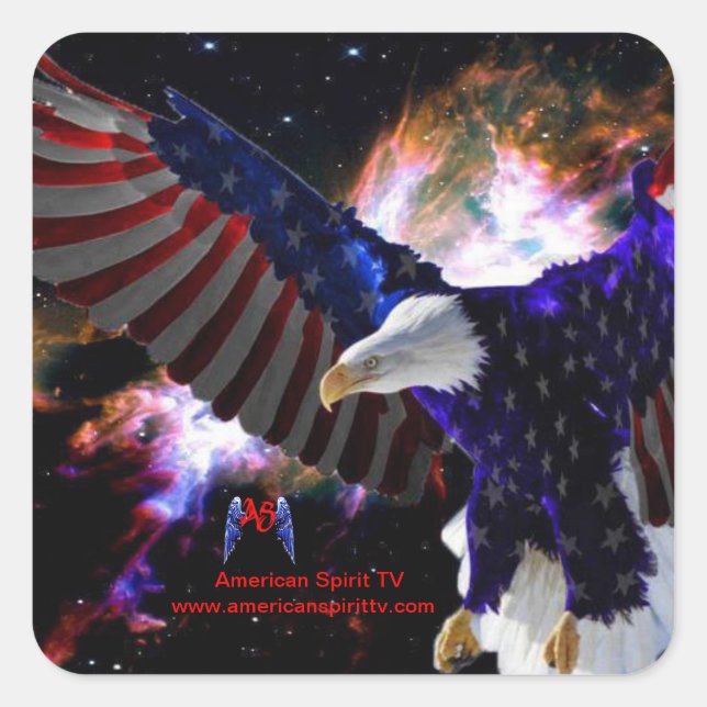 Carré American Spirit TV - Sticker Eagle des États-Unis (Devant)