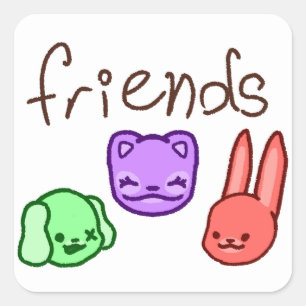 Carré Amitié Colorful Animal Friends Sticker