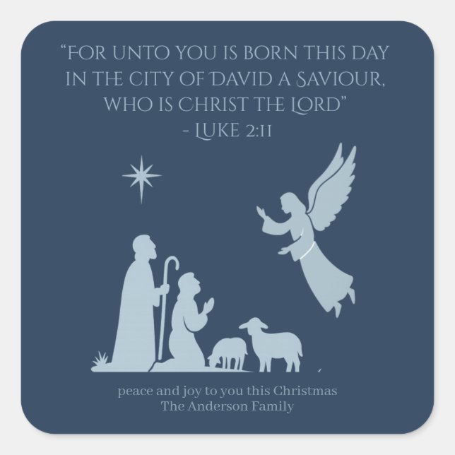 Carré Angel of the Lord Sticker – Nativity Shepherd  (Devant)