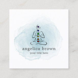 Carré Aquarelle Reiki Master avec Carte de visite Chakra
