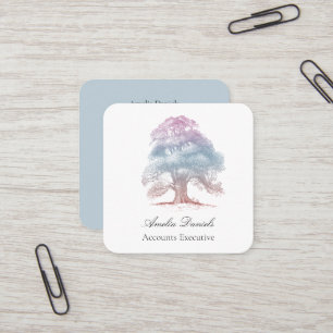 Carré Arbre de chêne sur Carte de visite d'illustration 