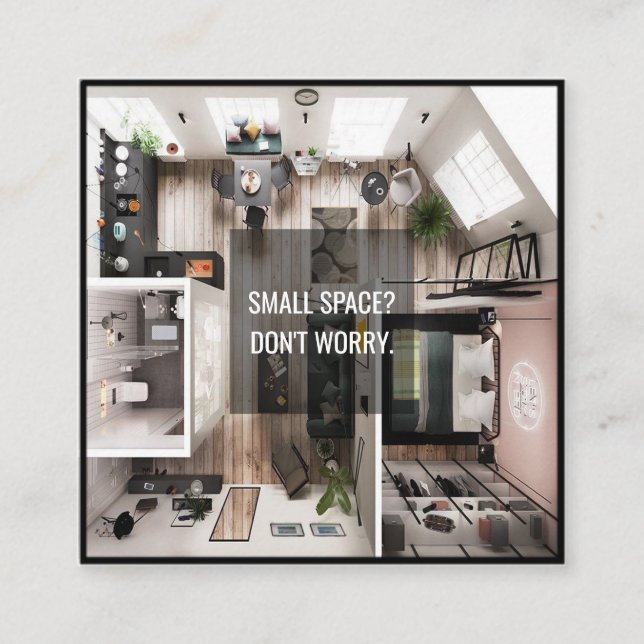 Carré architecte et décorateur carte de visite (Devant)