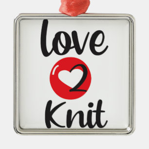 Carré Argenté amour 2 Knit ornement
