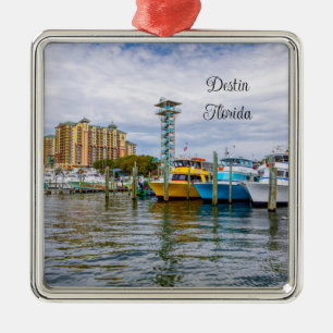 Carré Argenté Bateaux stationnés Destin Florida Harbour Ornement
