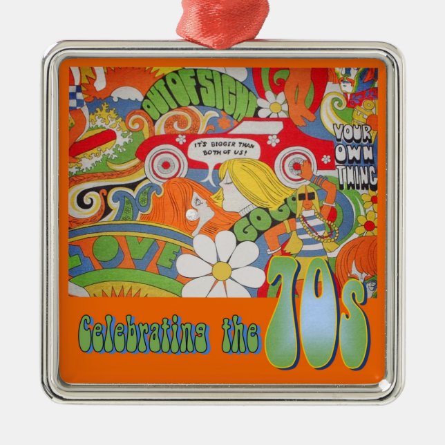 Carré Argenté Cet Ornement les années 70 (Devant)