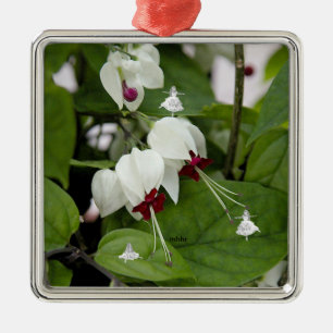 Carré Argenté Cloches Blanches Ombre Fairy Métal Ornement