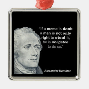 Carré Argenté Meme humide d'Alexander Hamilton - ornement