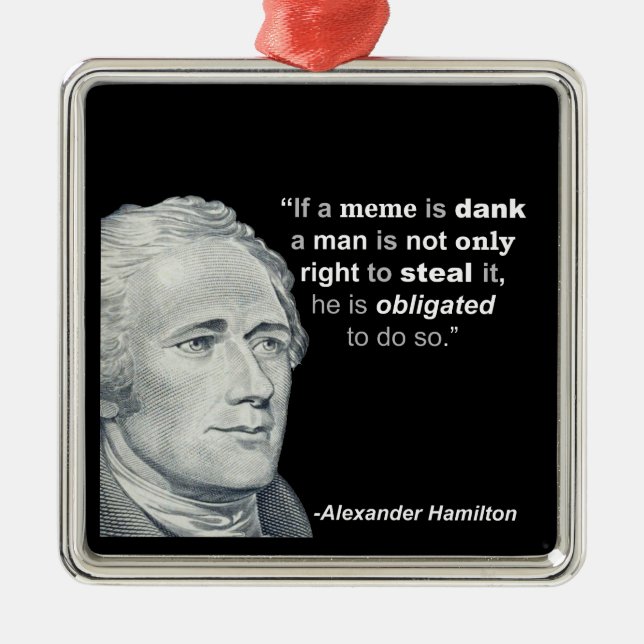 Carré Argenté Meme humide d'Alexander Hamilton - ornement (Devant)