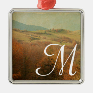 Carré Argenté Monogramme latéral italien Ornement initial