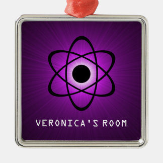 Carré Argenté Ornement Affichette de porte atomique Nerdy, viole