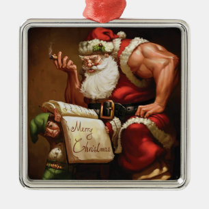 Carré Argenté Ornement Arbre de Noël - Pour Bodybuilding