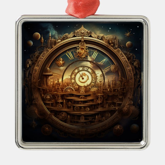 Carré Argenté Ornement céleste Steampunk (Devant)