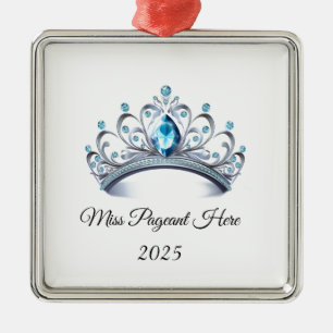 Carré Argenté Ornement Couronne de Princesse