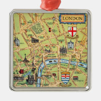 Ornement de carte ancienne de Londres