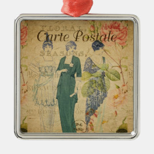 Carré Argenté Ornement de carte postale française