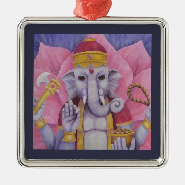Carré Argenté Ornement de Ganesh (Devant)