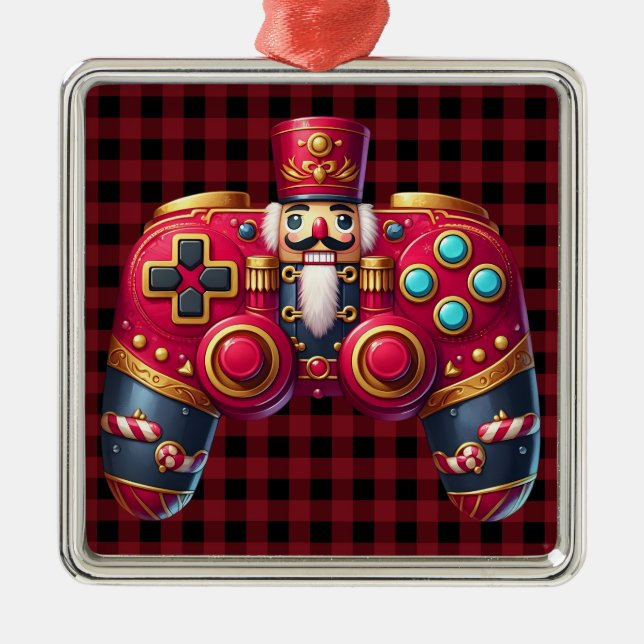 Carré Argenté Ornement du contrôleur de jeu Nutcracker (Devant)