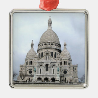 Carré Argenté Ornement élégant avec Sacre Coeur de Paris