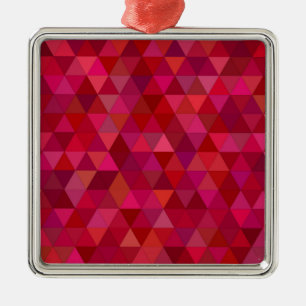 Carré Argenté Ornement en céramique en mosaïque rouge foncé