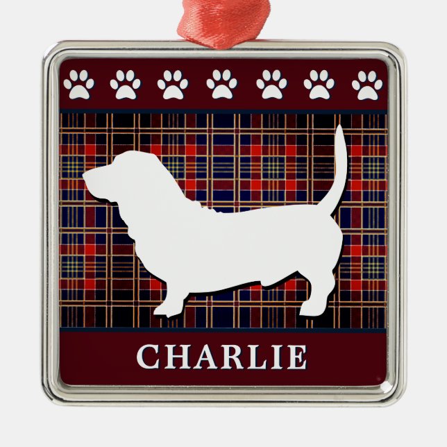 Carré Argenté Ornement et empreintes de pattes faits sur (Devant)