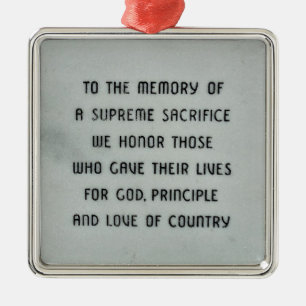 Carré Argenté Ornement Militaire Honneur et Souvenir