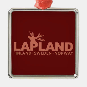 CARRÉ ARGENTÉ ORNEMENT PERSONNALISÉ LAPLAND