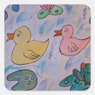 Carré Arrosage sur Sticker Ducklings