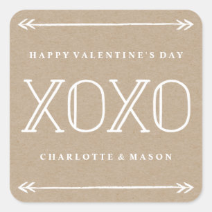 Carré Arrow Frame Sticker Saint Valentin - Blanc