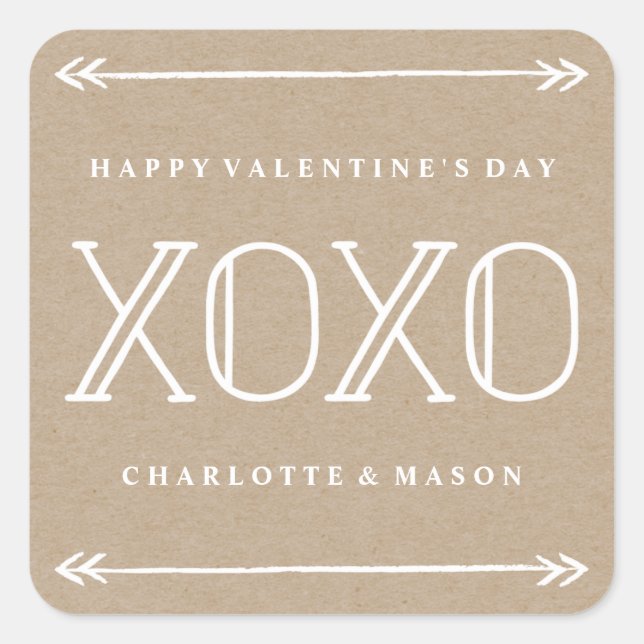 Carré Arrow Frame Sticker Saint Valentin - Blanc (Devant)