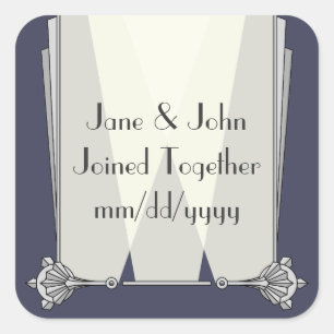 Carré Art déco swanky en Sticker bleu