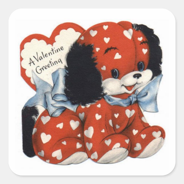 Carré Art vintage Valentine's Day sticker (Devant)
