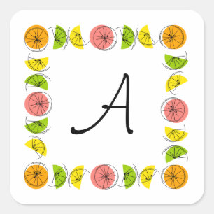 Carré autocollant Citrus Multi Carré Monogram