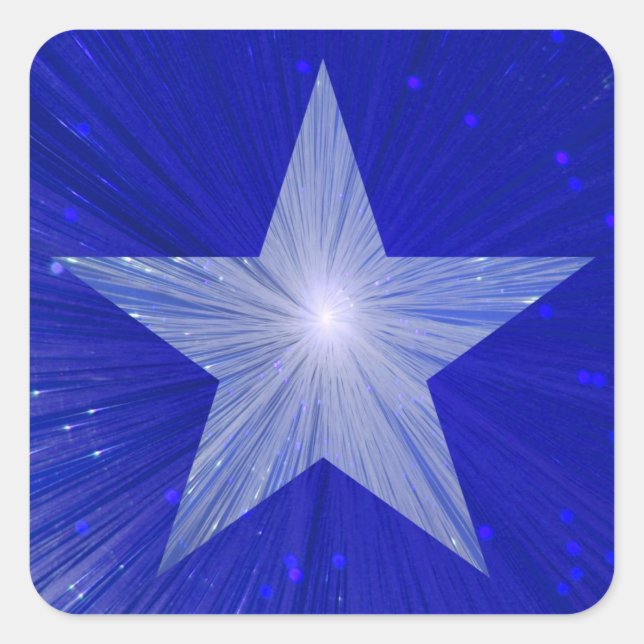 Carré autocollant Dark Blue Star (Devant)