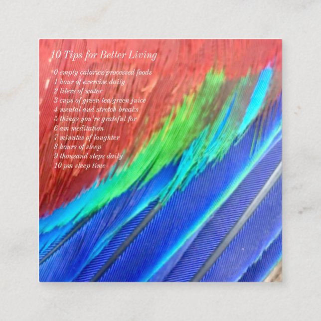 Carré Avant et dos carrés de carte de visite (Dos)