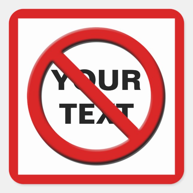 Carré Avertissement Aucun Symbole Petit Sq Sticker perso (Devant)