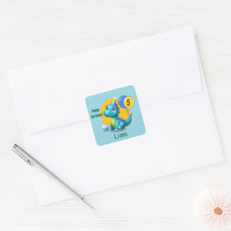 Carré Baby Dino Birthday Sticker