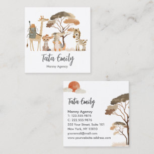 Carré Baby Services Cute Animaux Carte de visite