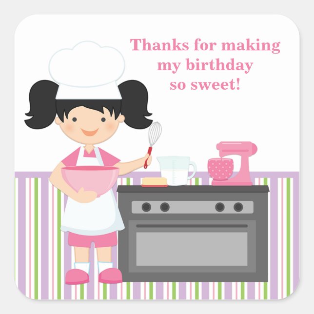 Carré Baking Anniversaire Sticker (Devant)