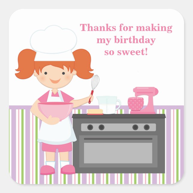 Carré Baking Anniversaire Sticker Red Hair (Devant)
