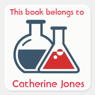 Carré Balises rouges bleues Science Design Sticker plaqu