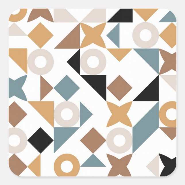Carré Bauhaus Geometric Baby Sticker (Devant)