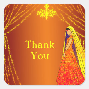 Carré Beau Mariage Merci de mariée Favor Sticker